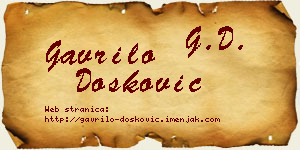 Gavrilo Dosković vizit kartica